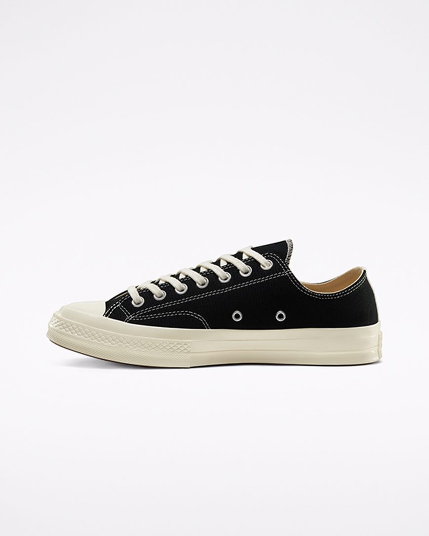 Zapatillas Bajas Converse x Comme des Garçons PLAY Chuck 70 Hombre Negras Blancas Rojas | PE W2EP54